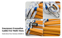 High Load Capacity Fire Escape Rope Ladder Easy to Keep Non-Slip Resin Rung Ladder Lightweight Sturdy Design for Building Residents, Homeowners, Office Workers, Home, School