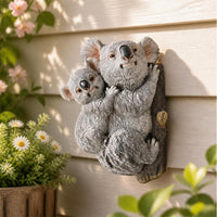 Mother and Baby Koala Climbing Tree Branch Wall Hanging Resin Ornament