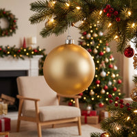 Matte Gold Christmas Ball Ornament Satin Christmas Ornament Minimalist Bauble Odorless for Mantel, Storefront