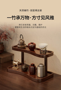 桌面双层置物架马克杯茶杯收纳整理架手办摆件多层展示架北欧风