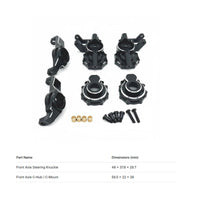 Front Axle Steering Hub Steering Joint Set CNC Machined Aluminum Caster Block Set Heavy Duty RC Crawler Part