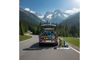 Adjustable Straps Trunk Mount Bike Rack Easy Installation Rear Mounted Cycle Carrier Safeguarding Cradles for Families, Road Trips, Camping