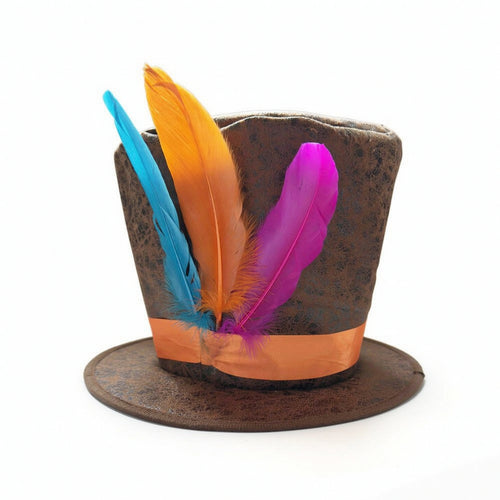 Top Hat with Feathers Novelty Top Hat with Feather Elegant for Performers