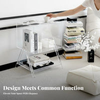 Transparent Ribbon Table Sculptural Design Nightstand Iridescent Finish