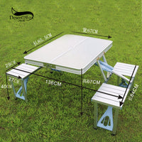 Portable Folding Aluminum Table and Chair Set for Outdoor Use