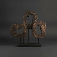 Abstract Loop Sculpture Geometric Resin with Lumber-Like Appearance-Look Sculpture Compact Decorative Statue for Art Collectors, Entryway