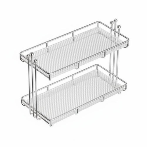 2-Tier Vanity Shelf Space Saving 2-Tier Standing Shelf adaptable Use for Renters
