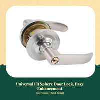 round Door Knob, Privacy Lock, Keyed Entry, Universal Interior Bedroom Door Handle, sturdy, Easy Installation