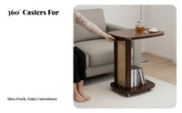 C-Shaped Rolling Side Table On Wheels Rolling C-Shaped Table Space-Saving