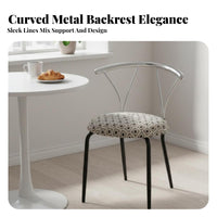 Upholstered Curvedrear Chair French Inspired Vanity Stool Soft Padded for Women