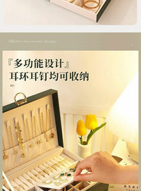 3-Layer Lockable Leather Jewelry Storage Box with Large Capacity