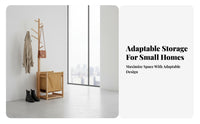 Coat Rack with Laundry Hamper Space-Saving Clothing Stand Detachable Basket