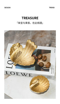 复古高档雕花黄铜天鹅摆件干果盘收纳托盘家居肥皂盒装饰乔迁礼品