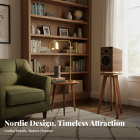 Stable Design Bookshelf Speaker Floor Stand Anti-Vibration Wooden Speaker Stand Non-Slip Feet Solid Wood High-Fidelity Rack for Audiophiles, Home Theater Enthusiasts, Listening Room