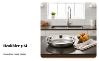Round Steel Plate Food Grade Round Metal Platter Dishwasher Safe for Home Cooks