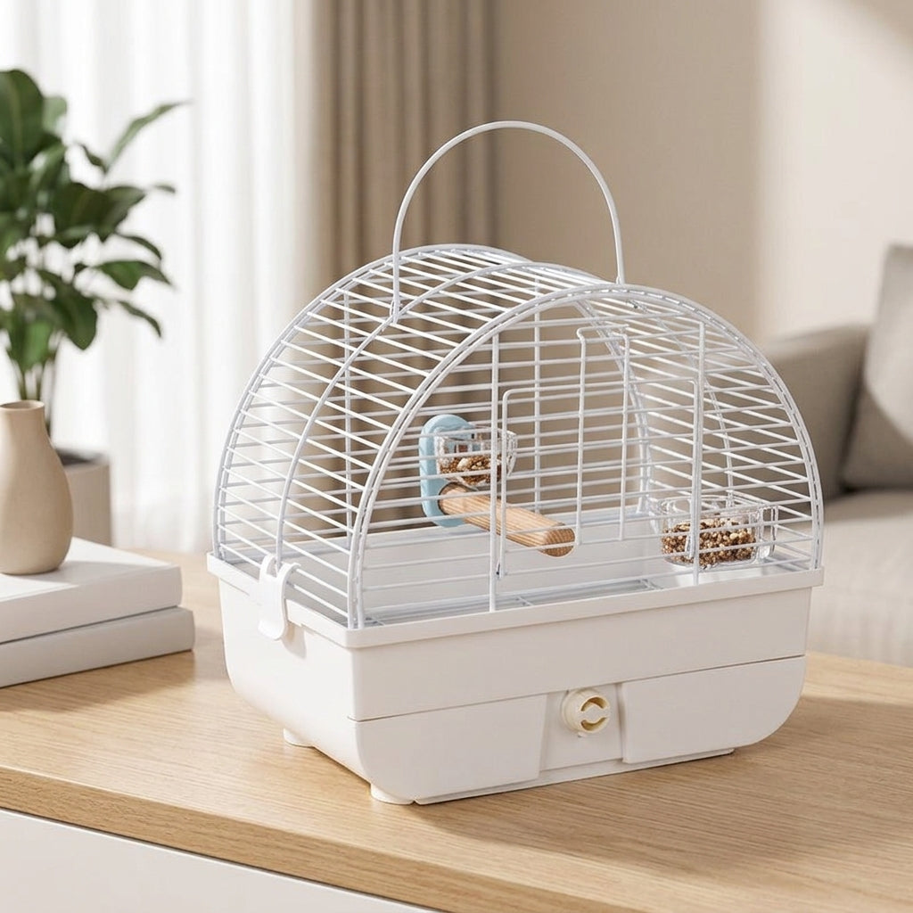 Portable Bird Cage Travel Cage for Small Birds, Dome Top Outdoor Cage with Perch, Lightweight Portable Cage for Parrot Parakeet Travel