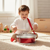 Glitter Junior Snare Drum Compact Snare Drum with Drumsticks Lightweight Percussion Instrument Portable for Beginners, Toddlers, Music Lessons, School Band, Home Practice