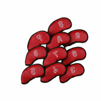 10 Pieces Hook-and-Loop Fastener Closure Golf Iron Headcover Set Dustproof Mesh Golf Club Covers for Golfers