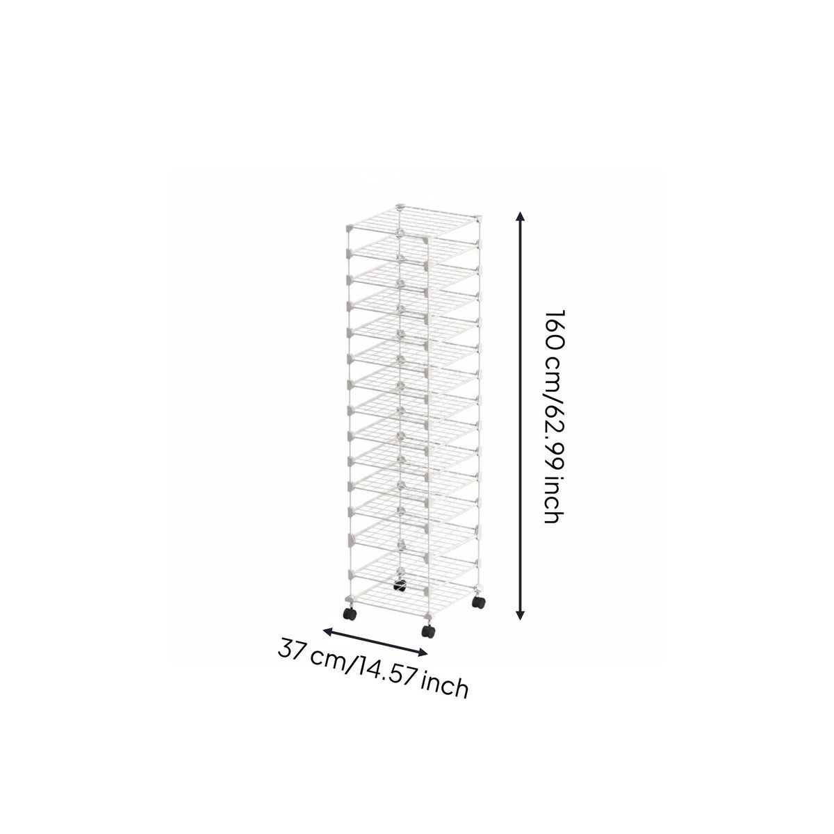 Art Supply Drying Rack Sturdy Metal Mesh Wire Shelving Unit with Wheels