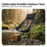 High-Back Camp Seat Easy to Fold Folding Chair Lightweight for Picnic, Travelers