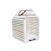 Bird Travel Enclosure Wood Slats Pet Gear Front Entry