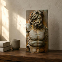 Classical Male Torso Statue Rectangular Backing Home Decor Museum-Inspired
