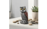 Rotating Owl Statue Textured Feathers House Decoration Painted Finish Home Decor