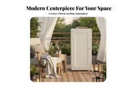 Waterresistant Louvered Door Console sunlight resistant Storage Cabinet Large Capacity Home Furniture unrestrictedstanding for Apartment Dwellers, Interior Design aficionados, Balcony, Living Room, Bathroom, Entryway