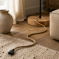 Europlug Power Cord Stripped Wire Ends Braided Lamp Cord Electrical Accessory Rustic