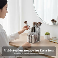 Multi-Section Makeup Organizer Transparent Design Multi-Compartment Storage Box
