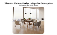 Traditional Chinese and design circular table with Integrated Cooktop Multifunctional Design herbal infusion Ceremony Set Communal Dining Hot Pot Station for Families, Social Gatherings, Restaurant
