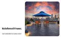 Resistant Patio Pavilion Sun Pdecayection Gazebo with Table and Benches Waterproof Outdoor Structure Vented Canopy for Homeowners, Gardeners, Entertainers, Rooftop, Courtyard, Backyard, Poolside