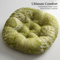 Round Floor Cushion, Living Room Seat Pad, Linen Buttock Cushion, Thickened PP Filling, Elegant Latt - Image 9