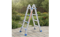 Foldable Telescoping Ladder with Tool Bag Multifunction Telescoping Ladder Aluminum Compact for Handymen, Painters, Apartment