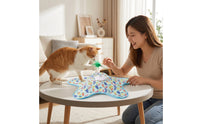 Flat Electric Cat Teaser Toy Motorized Starfish Cat Toy Rechargeable Interactive for Cats, Kittens, Solo Entertainment, Boredom Relief