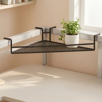 Desk Storage Rack with Hooks Metal Hanging Desk Rack Wire for Office Workers