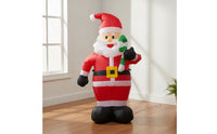 Inflatable Decoration with Candy Cane Indoor Christmas Inflatable Santa Inflatable Santa Outdoor Festive for Homeowners, Yard