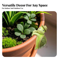 Resin Turtle Statue Weather Resistant Turtle Pot Hug Low Maintenance Resin Tortoise Ornament for Patio, Balcony, Indoor