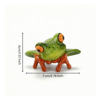 Frog Figurine Whimsical Frog Statue Compact for Desk, Entryway, Collectors