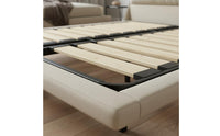 Upholstered Levitating Bed Japanese Rustic Minimalist Style LED Foundation Bed