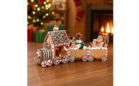 Christmas Figurine Hand-Painted Holiday Figurine Glittered Tabletop Ornament for Collectors, Mantel, Bookshelf