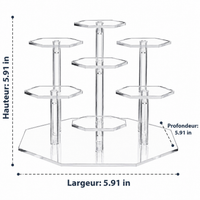 Black Acrylic Box for Figurines, 7-Slot Collection Display Case, Exhibition, Dust Protection