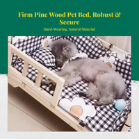 Hardwood pet bed with padded cover