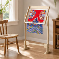 Cross-Stitch Frame Stand Wooden Needlework Stand with Floor Base Freestanding Embroidery Frame Holder for Embroiderers, Crafters, Craft Room