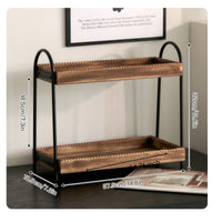 Countertop Organizer with Wooden Trays Multipurpose Countertop Rack Sturdy