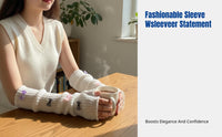 Sweet fuzzy tuft fingerless gloves, anime cosplay sleeves, knitted accessory for girls