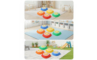 5 Pieces Stepping Stones with Rubber Rims Dome Stepping Stone Stackable Developmental Toy for Young Children, Obstacle Course, Daycare