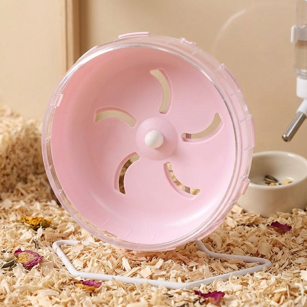12cm Hamster Wheel and Nocturnal Pet Wheel, Quiet Hamster Exercise Wheel with Stand for Dwarf Hamsters, Sphere-Bearing Smooth Surface