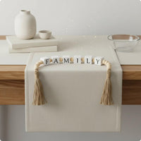 Wood Bead Tassel Decor Minimalist Look Dwelling & Lumber Bead Tassel Decor Rustic Table Ornament for Shelf, Entryway