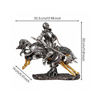 Armored Knight on Horseback Statue Creative Gift for Wine Cabinet, History Buffs